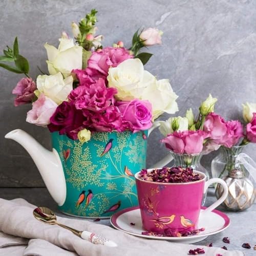 Portmeirion Sara Miller London Chelsea Mug, Pink | 12 Oz Cup for Drinking Tea, Coffee, and Hot Cocoa | Made from Fine China with Gold Detail | Handwash Only - Image 3