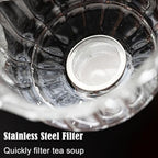 YUDIZWS Lazy Kung Fu Glass Tea Set Semi Automatic Tea Set I Glass Teapot with Infuser for Magnetic Water Flow Wooden Glass Teapot Set Excellent Gift for Tea Lovers,A - Image 5