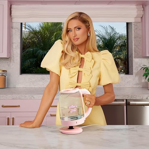 Paris Hilton Electric Kettle, Fast Boil with Auto Shut-Off, LED Indicator, 360° Base, Cord Storage, 1.8-Liter, Glass, Pink - Image 2