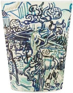 Ecoffee Cup 12oz (350ml) Van Gogh Reusable Coffee Cup – PLA Plant-Based Travel Mug with Silicone Lid, Melamine Free & Dishwasher Safe – Old Vineyard with Peasant Woman - Image 2