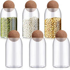 Suclain 6 Pcs Glass Jars with Cork Ball Lid Kitchen Canister, 25 oz by Suclain