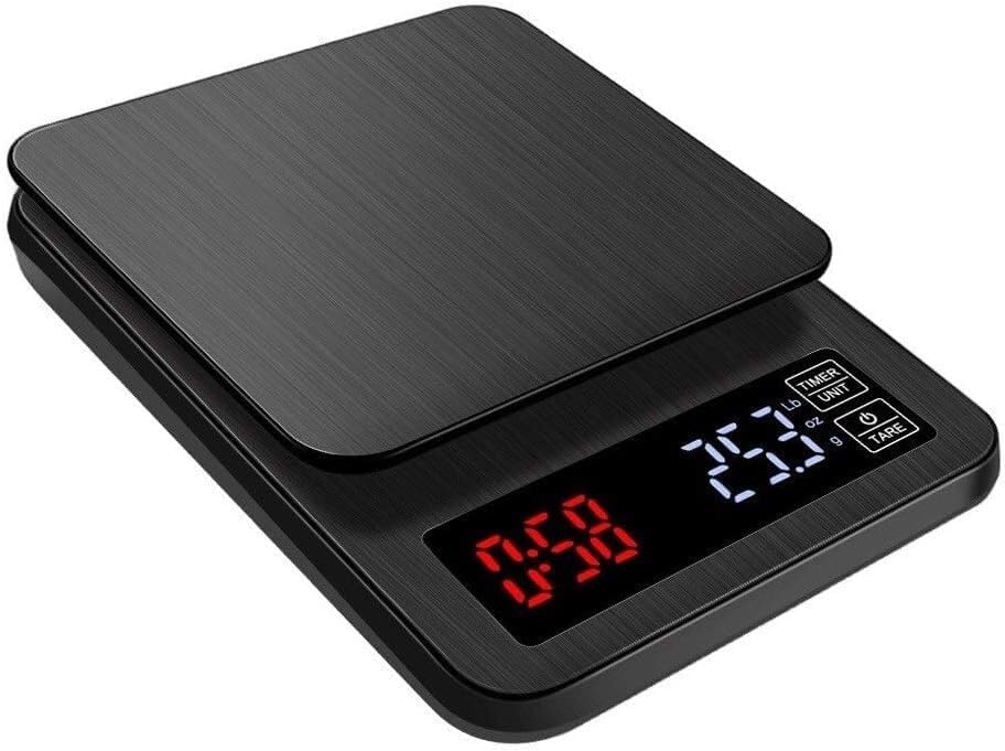 Electronic Scale - Digital Kitchen Scale Coffee Scale Suitable for Jewelry Weighing with Timing Electronic Kitchen Scale (Black 3kg/0.1g) by Unknown