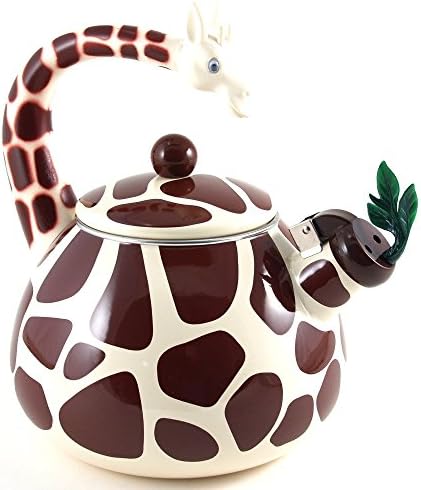 Whistling Tea Kettle for Stove Top Enamel on Steel Teakettle, Supreme Housewares Giraffe Design Teapot Water Kettle Cute Kitchen Accessories Teteras (2.1 Quart, Giraffe) - Image 4