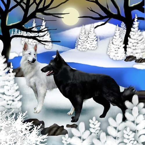 CafePress BLACK &Amp; WHITE GERMAN SHEPHERD DOGS Tile Coaste Tumbled Stone - Set of 4 Coasters Set of 4 w/holder - Image 2