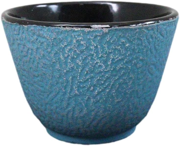 Ebros Gift Pack Of 4 Japanese Traditional Tetsubin Style Textured Surface Cast Iron Tea Cups Teacups Drinkware Tea Service Far East Decorative Accent (Sky Blue) - Image 6