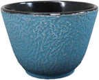 Ebros Gift Pack Of 4 Japanese Traditional Tetsubin Style Textured Surface Cast Iron Tea Cups Teacups Drinkware Tea Service Far East Decorative Accent (Sky Blue) - Image 6