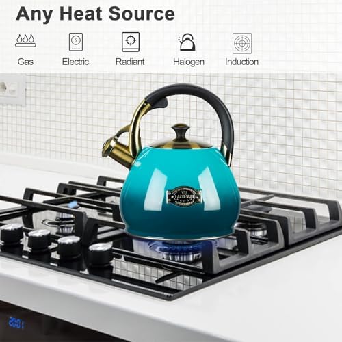 Tea Kettle Stovetop Whistling Kettle Teapot, 3Quart Tea Pot Stainless Steel Teakettle for Stove Top with Heat Proof Ergonomic Handle - Image 2