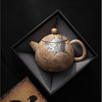 Tea Pots For Loose Tea Old Rock Mud Teapot Handmade Household Retro Teapot Single Pot Japanese Hand-caught Pot Tea Infuser Pot - Image 6