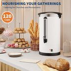 Garvee 120 Cup Commercial Coffee Urn, 4.8 Gal Stainless Steel White - Image 4