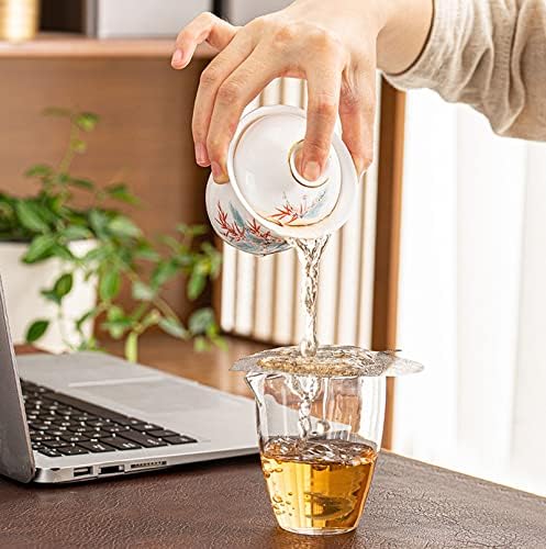 Clear Glass Teapot Tea Set with Removable Infuser Borosilicate Glass Tea Kettle, Includes 4 Ceramic Tea Cups and A Portable Travel Bag,Style 3,Style 3 - Image 3