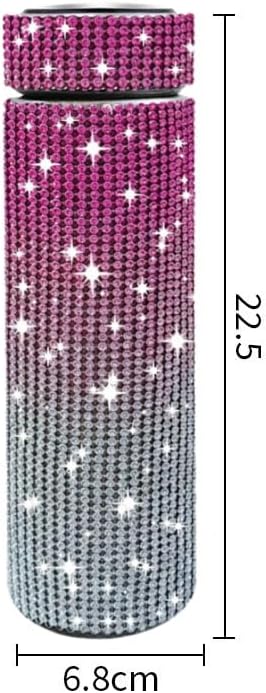 17 oz Bling Stainless Steel Water Bottle Rhinestone Vacuum Water Bottle Glitter Bottles Diamond Vacuum Flask Mug Gift Girls Women (500ml), Gradient Pink - Image 2