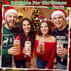 Umigy 12 Pack Christmas Glass Cups 16 oz Drinking Glasses,Classic Style - Image 6