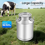 LOYALHEART 50L/13.2 Gallon 304 Stainless Steel Milk Can, Heavy Duty Milk Transport Jug with Sealed Lid for Storage & Transportation - Image 3