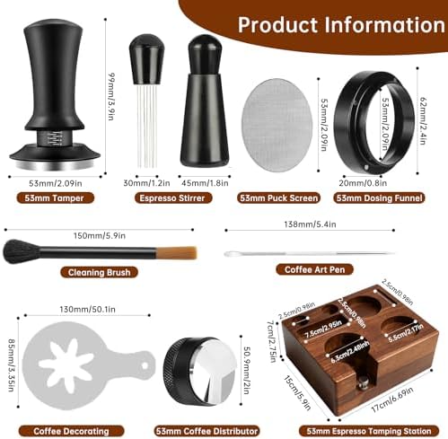 54mm Espresso Accessories Kit, 9 Pcs Espresso Tamper Tools Set - Image 2