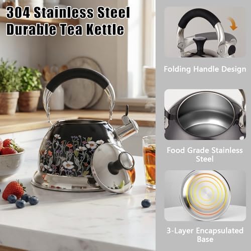 Tea Kettle, 3.1QT Vintage Whistling Tea Kettle for Stovetop - Image 3