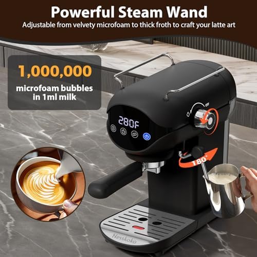 20 Bar Espresso Machine, Compact Espresso Maker with Milk Frother - Image 4