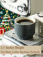 Gomakren Coffee Mugs Set of 4, 13oz Stackable Coffee Cup with Stand, Grey - Image 2