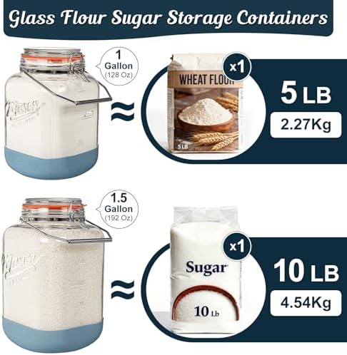 1 Gallon Glass Jar with Lid, 2 Pack Glass Food Storage Containers - Image 7