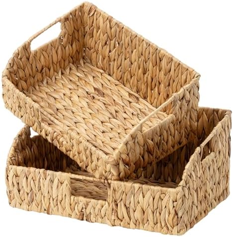 StorageWorks Pantry Baskets for Organizing, Hyacinth Storage Baskets, 2Pack by StorageWorks