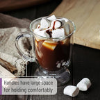 BTaT- Double Walled Glass Coffee Mugs, 12 oz, Set of 4, Glass Coffee Cups with Handle, Insulated Clear Coffee Mug for Hot and Cold Beverages, Cappuccino, Latte, Tea, Americano, Microwave Safe - Image 4