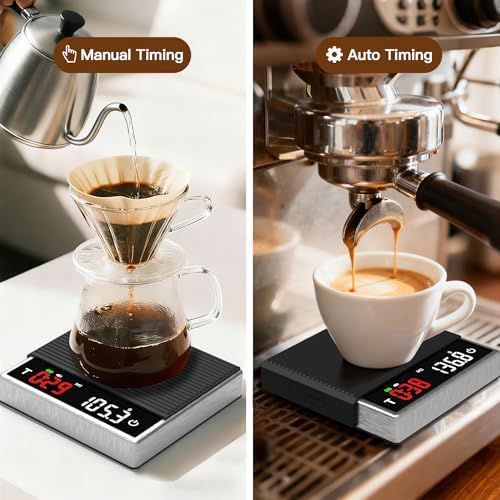 MAXUS Coffee Scale with Timer 2000g x 0.1g, Espresso Scale with USB-C Rechargeable, Stainless Steel Digital Kitchen Scale for Coffee Brewing, Food, and Baking - Image 5