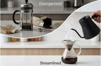 Pour Over Coffee Maker, 600 ml Borosilicate Glass Carafe, Reusable Stainless Steel Filter, Measurement Markings, Heat-Resistant Handle, 3.7 in Mouth, 6.7 in Tall for Home Coffee Brewing - Image 4