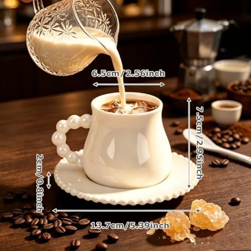 Cappuccino Cups Set of 4, 8oz Espresso Cups Set with Saucers and Spoons - Image 5
