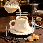 Cappuccino Cups Set of 4, 8oz Espresso Cups Set with Saucers and Spoons - Image 5