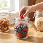 Amzcku Wide Mouth Vintage Mason Jars with Airtight Lid 32oz Canister 6-Pack - Image 4