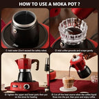 Bincoo Stovetop Espresso Maker,Classic Aluminum Italian Coffee Maker,2Cups Moka Pot for Italian and Cuban Café Brewing, Double Valve Extraction - Image 6