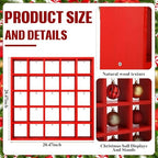 Cinnvoice Christmas Ornament Displays Rack, Red, 25 Compartment - Image 6