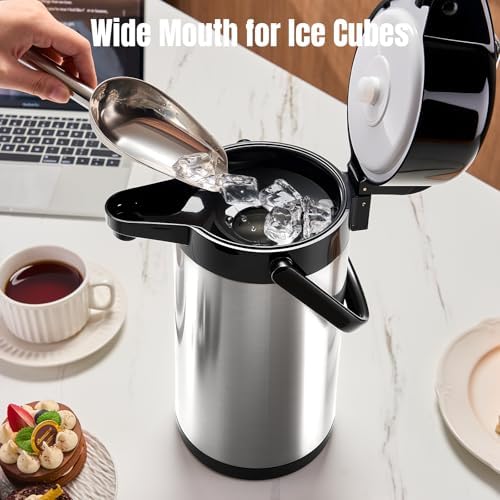 PARACITY Coffee Carafe with Pump, 84.5 oz Stainless Steel Airpot Dispenser - Image 6