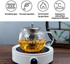 Teapot with Removable Infuser, Borosilicate Glass Tea Make with Stainless Steel Filter for Loose Tea,1450ml - Image 3