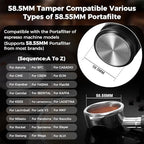IKAPE 58mm Espresso Tamper, Premium Barista Coffee Calibrated Tamper with Spring Loaded, 100% Stainless Steel Tamper Compatible with All 58MM Bottomless Portafilter (Black) - Image 2