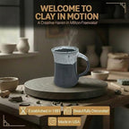 Clay in Motion Handmade Ceramic Mug 24 oz, Large Coffee Mug, Hand Painted Stoneware, Dishwasher Microwave & Oven Safe, Lead-Free, Made in USA Since 1981 (Snowcap) - Image 5