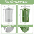 Gerrii 2 Pcs Cold Brew Maker, 1 Gallon Plastic Beverage Dispenser with 2 Filters, Drink Dispenser for Fridge, Cold Brew Pitcher with Spigot, Container for Juice, Water, Tea(Green) - Image 3