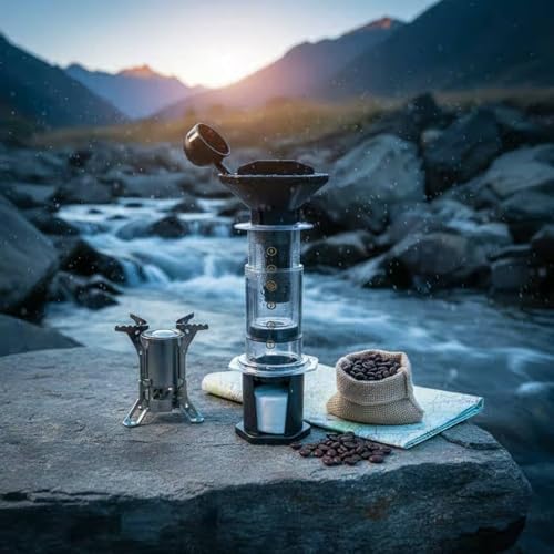 Maker Manual Coffee Brewer Transparent Upright Construction Visual Number Guide Stable Placement Suitable for Home Kitchen Everyday, Brown - Image 6