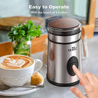 Willz Electric Coffee Grinder for Coffee Beans, Spices, & Herbs with Easy On/Off Button Control, 50g Grinding Capacity, Makes up to 6 cups, 200W, Stainless Steel - Image 4
