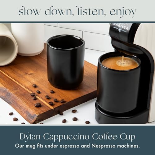 Folk Ceramics Dylan Cappuccino Cups, Fog Grey, Set of 2, 8oz - Image 6