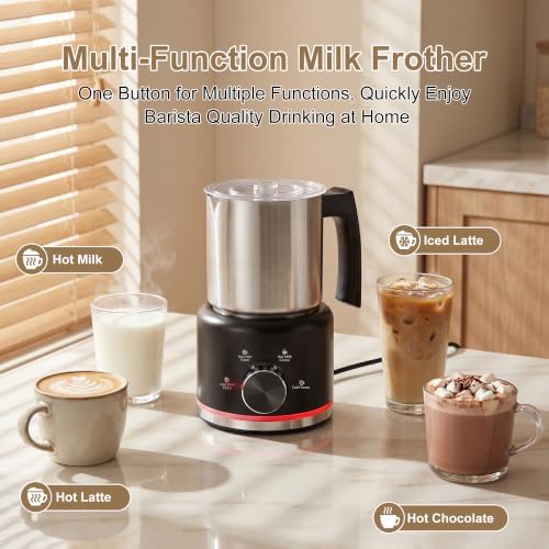 Milk Frother, 16.9 OZ Electric Milk Frother and Steamer, Black - Image 7