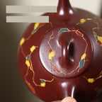 Tea Pots For Loose Tea Handmade Teapot Kung Fu Pot Creative Tea Set Traditional Retro Purple Clay Pot Home Tea Room Teapot Tea Infuser Pot - Image 3