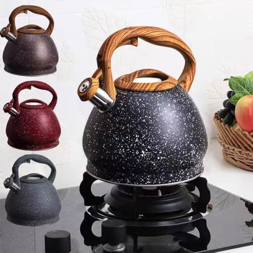 Tea kettle, Stovetop Whistling Tea Kettle 3L Large Capacity Stainless Steel Teakettle for All Stovetops with Ergonomic Handle - Image 4