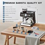 Espresso Machine with 20Bar Pump,Burr Grinder,Steam Wand 30 Grind Settings - Image 7
