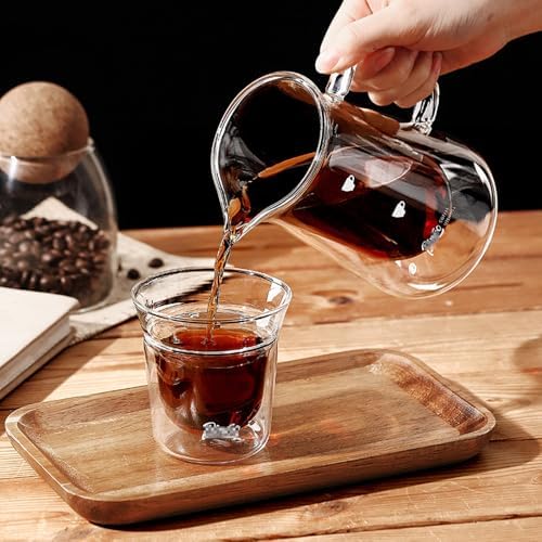 Double Wall Glass Coffee Carafe Pour Over Coffee Maker Decanter, 13.5oz - Image 3