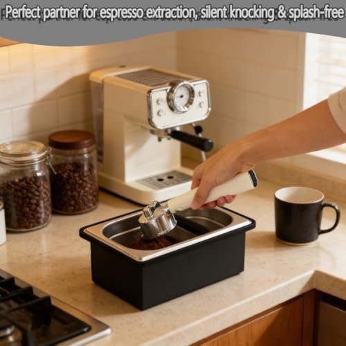 Espresso Knock Box,Stainless Steel Knocker Storage Box - Image 6