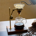 L'ÉPICÉA Pour Over Coffee Maker Set, Pour Over Coffee Maker with Stand, Adjustable Stainless Steel Stand, Wooden Base, Paper Filters, Cone Glass Coffee Carafe, Pour Over Coffee Dripper - Image 4