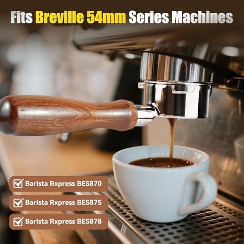 54mm Bottomless Portafilter for Breville Barista Express 878/875 & Bambino Plus - 3 Ear Unpressurized Steel Filter Compatible with Sage BES840/870/500BSS - Image 2