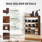 Coffee Mug Holder Countertop 4 Tiers Walnut Station Organizer for Kitchen - Image 3