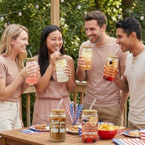 Glass Cups with Lids and Straws, 6Pack, 16oz Inspirational Awesome - Image 7
