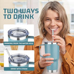 20 oz Tumbler with Handle Stainless Steel Insulated Coffee Tumbler with Lid and Straw Double Wall Vacuum Insulated Coffee Mug Leak Proof Travel Mug Tumbler for Hot and Cold Drink, Mix Color-10 - Image 4